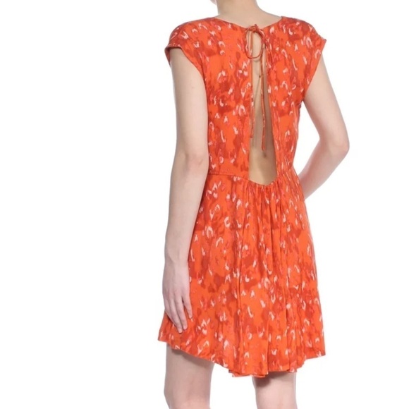 NWT Free People fake love orange animal print mini dress - Picture 2 of 9
